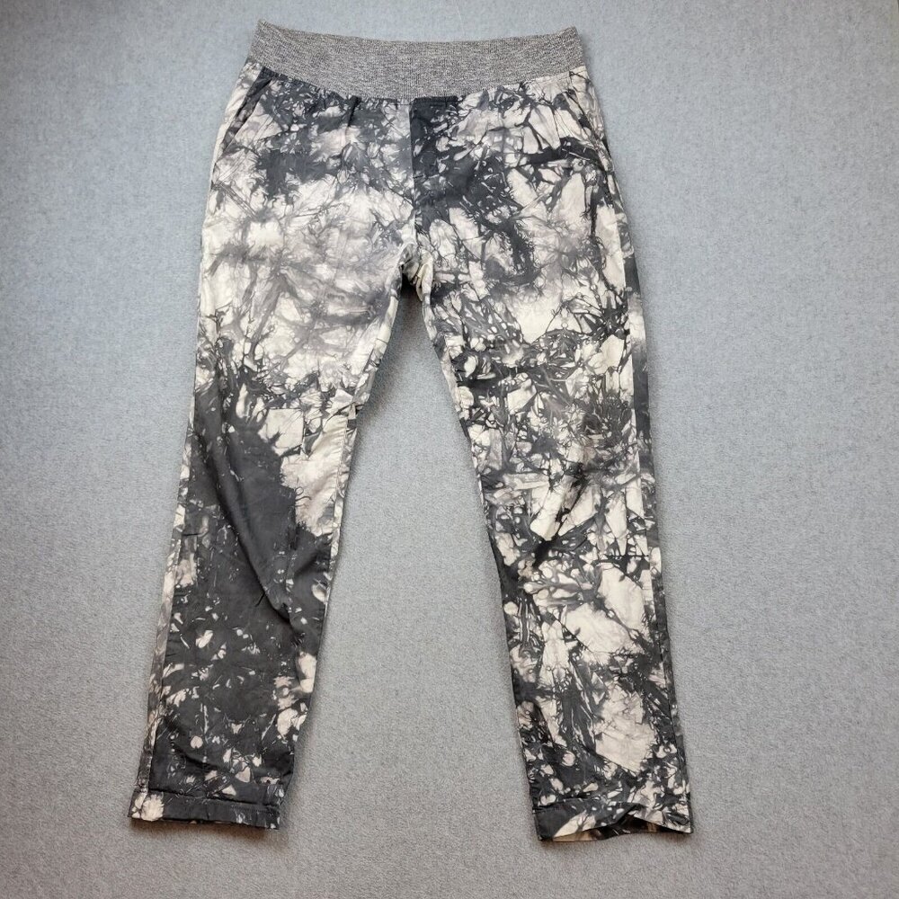 Cabi Joggers Womens Medium Gray White Marble Tie Dye Track Pants Comfort Waist